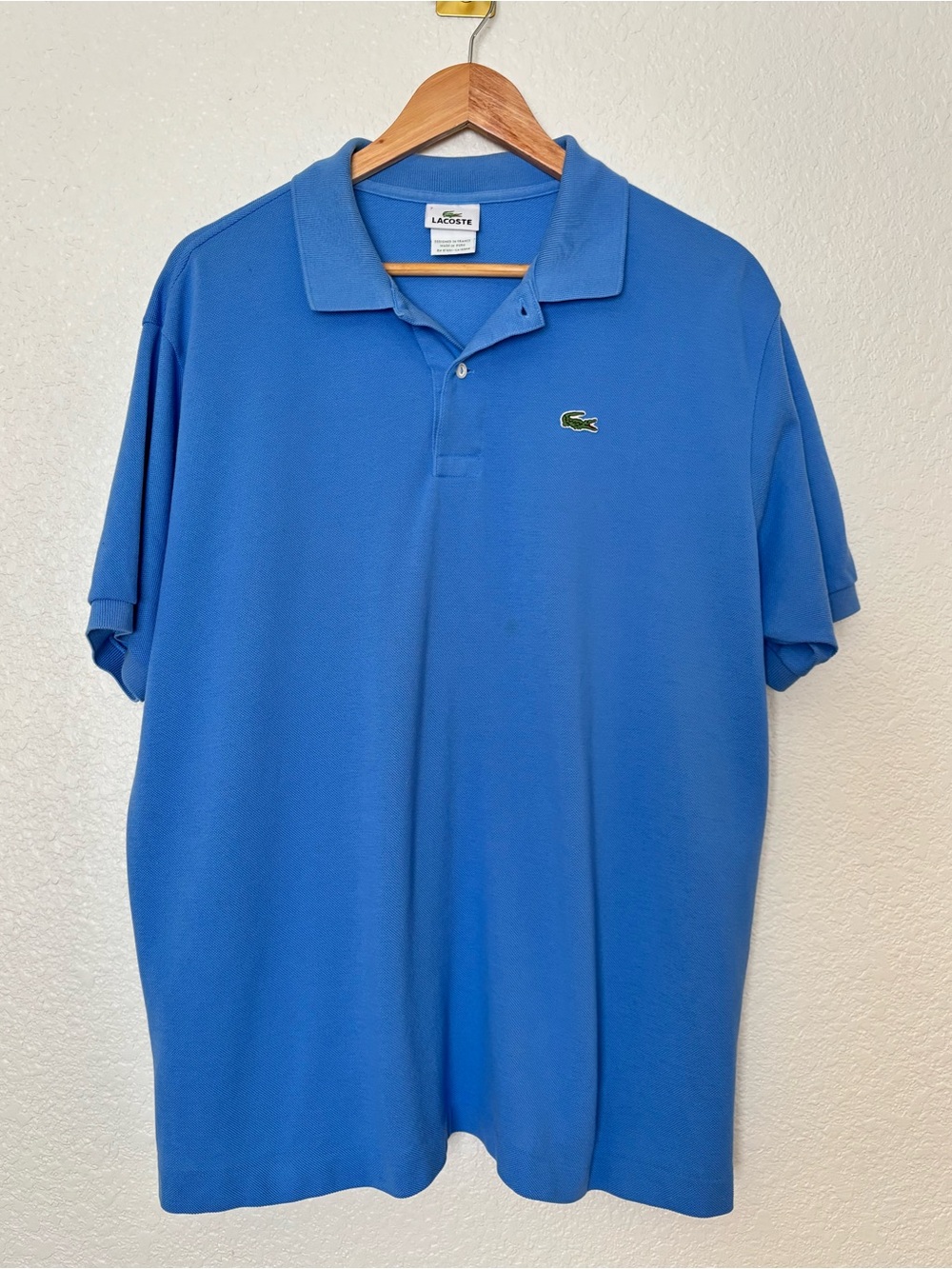 Vintage Lacoste Blue Polo Shirt Mens Size 7 Made in Peru